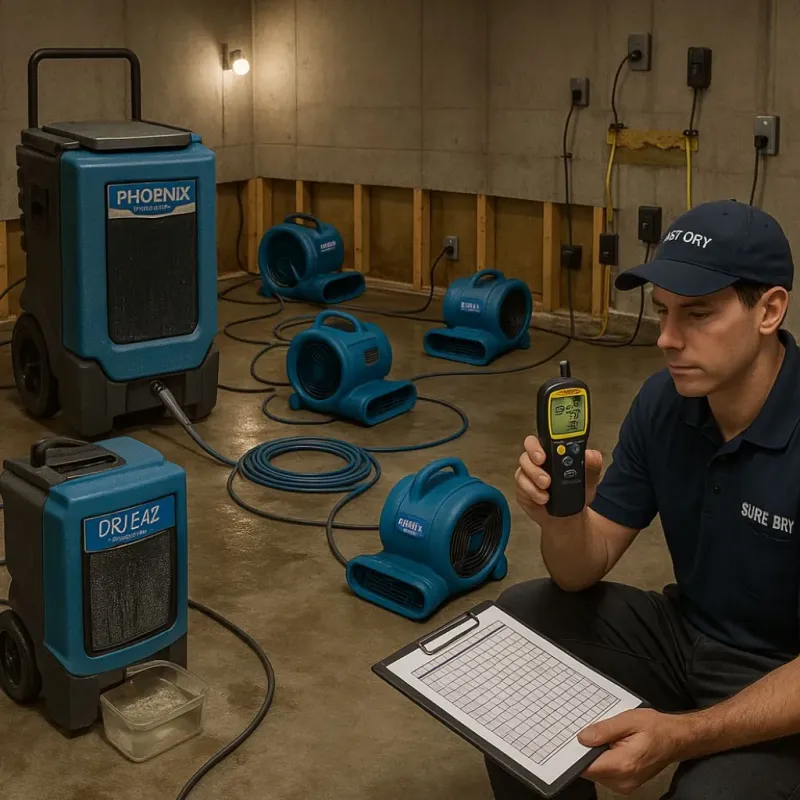 Structural Drying and Dehumidification process in Angola, NY